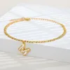 Anklets Tiny A-Z Początkowy list dla kobiet ze stali nierdzewnej złoty alfabet kubański link kostki bransoletki bransoletki plażowe bransoletki marc22