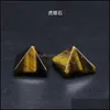 Steen 14 mm Natural Crystal Semi-Preciou Pyramid Pyramidal Face Seven ChakraS Cabochons Sieraden Accessory Drop levering 2021 FFSHOP2001 DHKZ6