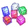 Mini LED Party Lights Square Color Changing Ice Cubes Diamond Heart Rose Glowing Blinking Flashing Novelty Night Supply bulb for Wedding Bars Drinks Decoration