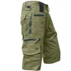 Short cargo militaire pour hommes Poches zippées d'été Joggers tactiques Plus la taille 5XL Hommes Travail en vrac Pantalon court décontracté 220621