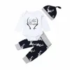 Clothing Sets Baby Boy Clothes Set Long Sleeve Little Man Romper Deer Print Leggings Hat Beanies 0-18M