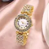 Montres-bracelets Mode Femmes Strass Étudiant Bracelets Montres Version Coréenne Tendance En Acier Diamant Décoration Bracelet Montre-bracelets Hec