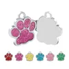 Großhandel 100 Stück Pfoten-Hunde-ID-Tag-Typenschild mit graviertem Namen, individuell personalisiertes Katzen-Namensschild, Kragen, Haustier-ID-Shop LJ201113