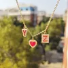 Nieuwe aangepaste email ketting vrijgeven kristal brief hanger gepersonaliseerde naam ketting diamanten letter ketting nieuwste sieraden