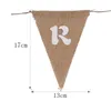 Party Decoration Candy Bar Heart Print Banner Hessian Pennant Triangle Burlap Flags for DecorationParty
