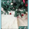 Dekoracje świąteczne świąteczne impreza zapasy domu drzewo ogrodowe spódnice Bowknot czerwone kraty Patchwork podkładka lniana ozdobna mata festiwal dekoracja