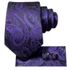 Bow Ties Paisley Siyah Mor İpek Düğün Kravat Erkekler İçin Shileky Cufflink Kravat Moda İş Partisi Dropship Hi-Tie Designerbow Bowbo