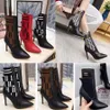 Boots 2022 New Leather Leather Martin Boots Women Stretch Sock Boot Boot Slashling Calkle Round Round Toe Lace-Up Bootie Single Bootie