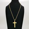 Hänge halsband guldfärg kors inri korsfästet Jesus halsband 316l rostfritt stål män kvinnor kristna juvelrypendant
