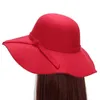 Otoño Invierno Verano Moda Fedoras Vintage Pure Women's Beach Sombrero para el sol Ondas femeninas Gran ala Sunbonnet Fedoras Lady Sun Hat G220301