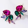 Dangle & Chandelier 2022 Bohemia Luxury Crystal Stud Earrings For Women Fashion 4 Colors Statement Rhinestone Earings Party JewelryDangle
