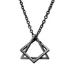 Pendant Necklaces Geometric Stacking Square Triangle Interlocking For Men Stainless Steel Modern Trendy Male Streetwear NecklacePendant Godl