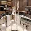 水滴天井シャンデリア大型クリスタル階段LEDペンダントライトキッチンアイランドリビングルームレストランロングハンギングランプ