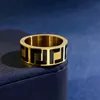 Män Designers Ring Smycken Titan Stål Guld Ringar Förlovningsringar För Kvinnor Kärlek Ring Lyx Bokstav F Brand Box Ny 22070601R