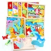 Obrazy Baby Montessori Zabawki Drewniane Puzzle Tangram Jigsaw Gra 3D Preschool Early Learning Educational dla dzieci