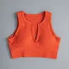 Gym Seamless Yoga Crop Tops för kvinnors andningsbar snabb torr sport sexig ärmlös fitness väst tshirts t011