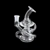 New Design Handsize Recycler Water Pipe Dab Oil Rig Antioverflow Glass Beaker Bong Portable In Pocket with 4mm Quartz Banger Nail Dhl Free