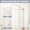 Baby Wooden Bed Bell Bracket Cartoon Bear Crib Stand Mobile Hanging Rattles Toy Holder Arm Decoration 220428