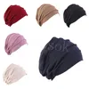 Moslimvrouwen strekken Slaap chemo hoed katoenen beanie slaap hijab tulband hoofdtekst dop hoofdomslag voor haarverlies accessoires De696