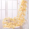 Ghirlande di fiori decorativi 1,8 m Glicine Fiore di ciliegio artificiale Vite appesa Edera Fiore Stringa Ghirlanda Muro Rattan Casa Matrimonio Arco De