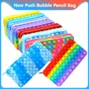 Children Tie Dye Push Bubble Pencil Bag Case Fidget Toy Silicone Rainbow Finger Toys School Pouches Handbag Styles Party Favor Gifts