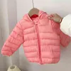 2022 겨울 아이의 소녀 코트 겨울 소년 유아 어린이 후드 이어 재킷 귀여운 아기 소년 소녀 다운 파카 따뜻한 옷 1-5 년 J220718