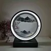 USB LED -timglasbordslampor Farkant Quicksand 3D Natural Landscape Flowing Sand Dimble Moving Hourglass Night Light Lampara LED H220423