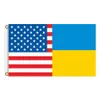 NUOVO!!! Bandiera dell'assemblea del partito Peace I stand with Ukraine Flag Support Bandiera ucraina Poliestere 3x5 Ft DHL Fast 0414