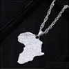 Подвесные ожерелья Hip Hop Jewelry Africa Map Map Золото для женщин мужчины африканские карты ювелирные подарки Mens Delive 2021 Pendants Sp DHFAG