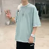 半袖Tシャツ男性カジュアルメンズコットンプラスサイズTシャツOネック夏ティーランニングファッションTシャツ4xl 5xl