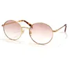 2022 Alloy Round Wrap Sunglasses Men Women Retro Style Eyewear Design Luxury UV400 Protection Glasses with Gold Frame