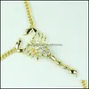 Подвесные ожерелья подвески ювелирные украшения Высокопрофильные в форме Scorpion Retro Fashion Alloy Diamond Gold Accessories For Drop Pulviv