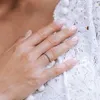 Anelli di nozze Mavis Hare inossidabile in acciaio inossidabile anello di perline di perle come regalo di Natale1220236