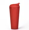 Dubbele laag plastic matte tumbler 22oz matte plastic bulk tumblers met deksels voor buitensport camping zee levering F053102