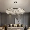 New Chrome Chandelier Lamp for Living Room Crystal Hanging Light Fixture Bedroom Round Dining LED Lamp Post Modern Indoor Lighting