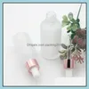 30Ml 15Ml Glass Dropper Bottle Essential Oil 10Ml Frost White Serum Bottles With Rose Gold Cap Drop Delivery 2021 Packing Office School Bu