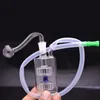 이중 매트릭스 포함 Perc10mm 암컷 유리 오일 버너 봉수 파이프 두꺼운 Pyrex Recycler Bottler Water Bong with Silicone Tube and Oil Pot with 흡연 세트