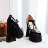 Scarpe eleganti Primavera Mary Janes Platform Women Round Head Black Waterproof Chunk Heels Womens Pumps Working Casual