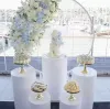 white gold color Round Cylinder Pedestal Display Art Decor Cake Rack Plinths Pillars for DIY Wedding Party Decorations Holiday