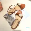 2022 designers most fashionable design womens sandals metal buckle leather flat bottom comfortable luxury atmosphere s562