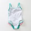 Girl swimsuit 2 8Y Toddler Baby Girls Swimwear 1PC Children Swimsuit Kids Tankini Bathing Suit Unicorn Beachwear SW369MIX 220530