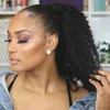 Afro Culr 포니 테일 꼬리 꼬리 곱슬 곱슬 빵 뜨거운 머리카락 헤어 chignon 헤어 피스 브라질 인간 머리 클립 흑인 여성 120g lik pic