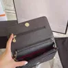 Umhängetaschen Frauen WOC Brieftasche Vintage Qualität Handtasche Echtes Leder Luxus Designer Marke Weibliche Schulter Gold Kette Geldbörsen 220326