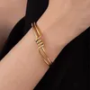 Bangle Adjustable Open Double Layer Knotted Twisted Wild Bracelet Gold Color Thread Minimalist Female Niche Design For Women 2022Bangle Inte