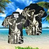 Koszulki męskie na Hawajskie kwiat z Polinezyjczykiem Projekt Mężczyzn Mężczyzn Summer Up Kubańska koszula krótkie rękawie Ostreadowskie stroje