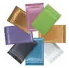 4 taglie da 200 pezzi Matt a colore zip ribellabile con zip ridotto Mylar stoccaggio sacchetti in alluminio in alluminio Plasticpouch in magazzino