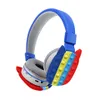 Headphones New Cute Cartoon Devil Rainbow earphones Gaming Bubble Bluetooth Stereo headset