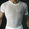 Men's T-Shirts Sexy Men Super Thin Mesh T Shirt Short Sleeve Transparent Perspective Tops Underwear T-shirt Breathable See Through Tee Tshir