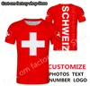 Suíça Tirina Diy DIY Free Made Nome Número Che Tir Chamada Nação Flags Ch Vermelho Country College Print P O Clothing 220616