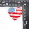 10 PCS/Lot American Flag Broche Crystal Rhinestone Email Hartvorm 4 juli USA Patriotic Pins for Gift/Decoration